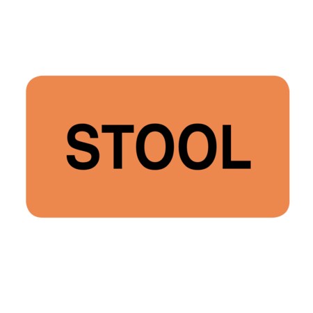 Label, Stool 7/8 X 1-5/8 Flr Orange W/Black